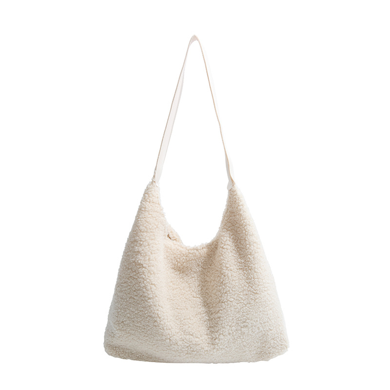 Retro de peluche de gran capacidad 2024 nuevo otoño e invierno estilo de viaje bolso de hombro minimalista estilo bolso de moda