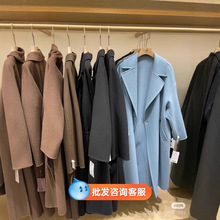 南油秋冬季双面羊毛羊绒呢子大衣女中长款外套女品牌女装批发货源