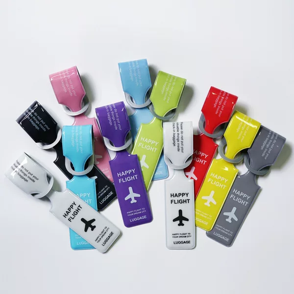 PVC aircraft luggage boarding tag consignment identification anti-lost tag listing trolley luggage tag in stock