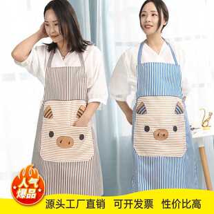 Anti-fouling and Anti-oil Kitchen Household Sleeveless Apron Creative Korean Fashion Cute Piggy Apron Factory Outlet