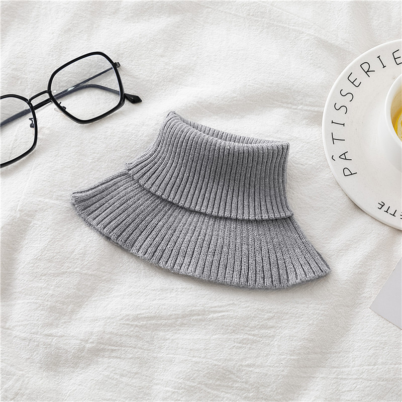 Pullover bufanda de las mujeres de otoño e invierno todo-fósforo cálido soporte cervical bufanda de las mujeres elástico de punto falso cuello de lana cuello alto