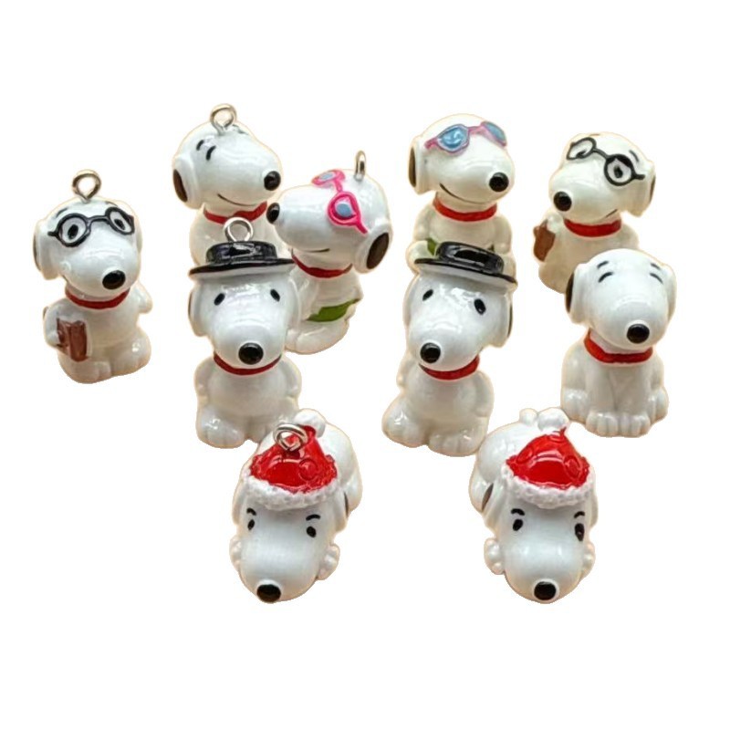 立体漫画かわいい子犬樹脂アクセサリークリーム接着剤 DIY 携帯電話ケースヘアピンキーホルダーペンダント車の装飾品|undefined