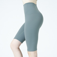 Summer New Product No Embarrassing Line High-Waist Tush-Lifting Bare-Fit Five-Pocket Shorts European and American Sports Tight Shorts Lulu Yoga Pants