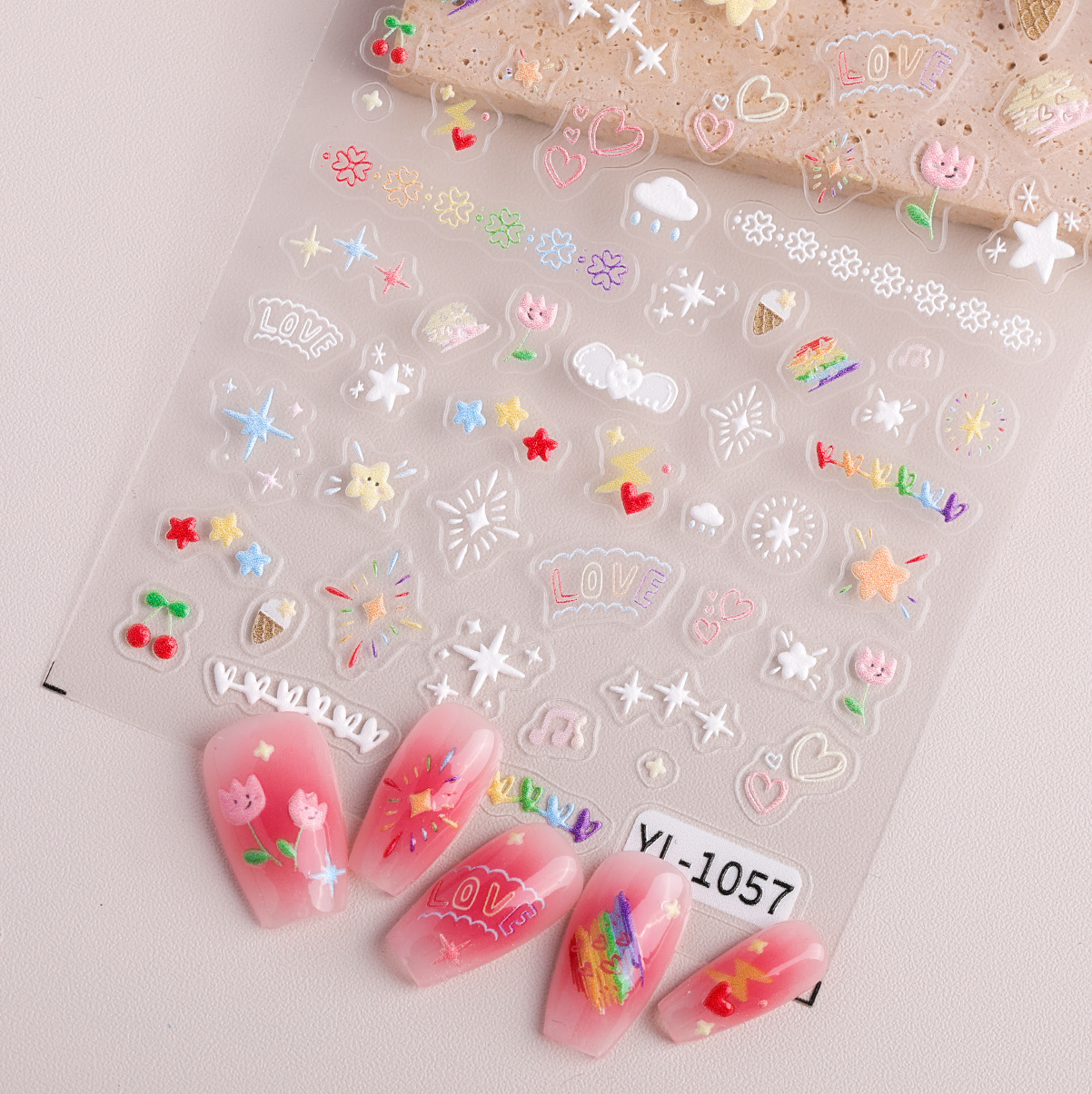 Nail Patches Nail Supplies Cute Cartoon Bow Knot PET Tpu Nail Patches