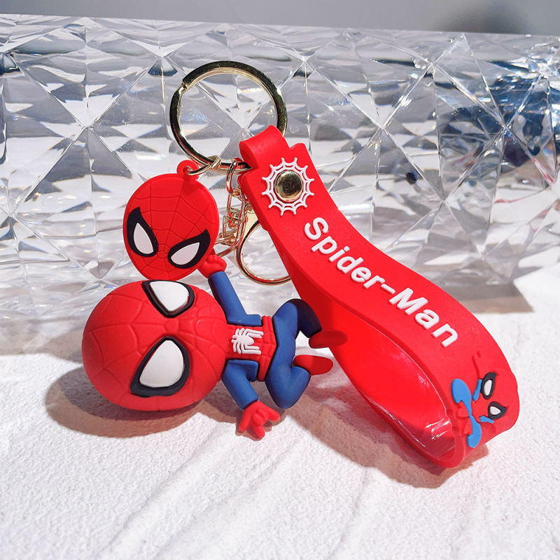 50種類の漫画マーベルスパイダーマンシリコンキーホルダーpvcペンダントバッグ車のキーペンダントギフト卸売|undefined