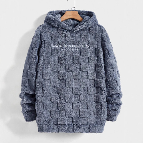 2025 Amazon Supplier Cap-Lined Loose Casual Sport Sweatshirt Lamb Wool Hooded Sweatshirt New Style