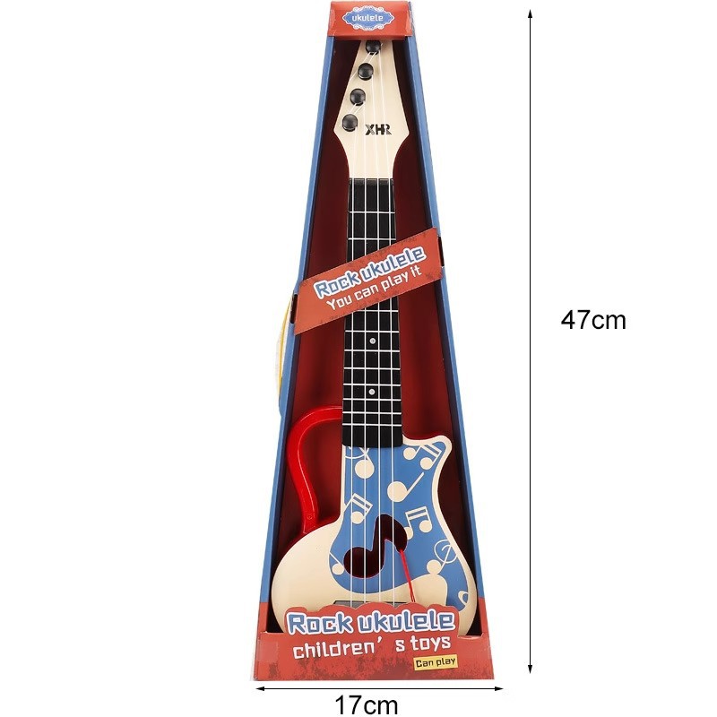 45cm Color Box Playable Ukulele Toy Guitar Instrument Gift Box Gift Gift Kindergarten Cross-Border
