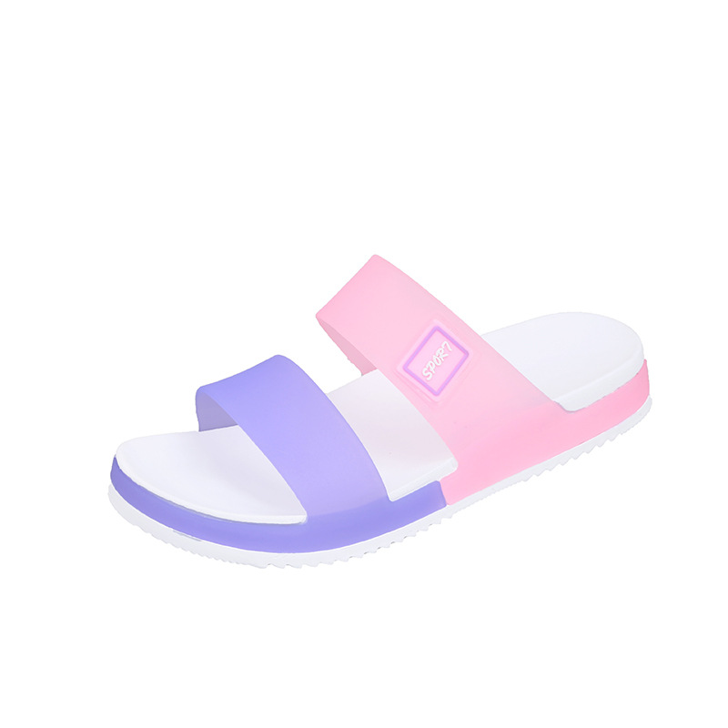 Zapatillas de jalea de las mujeres sandalias de moda casual de verano de fondo grueso suave inferior antideslizante zapatos de playa sandalias ligeras de una palabra para las mujeres