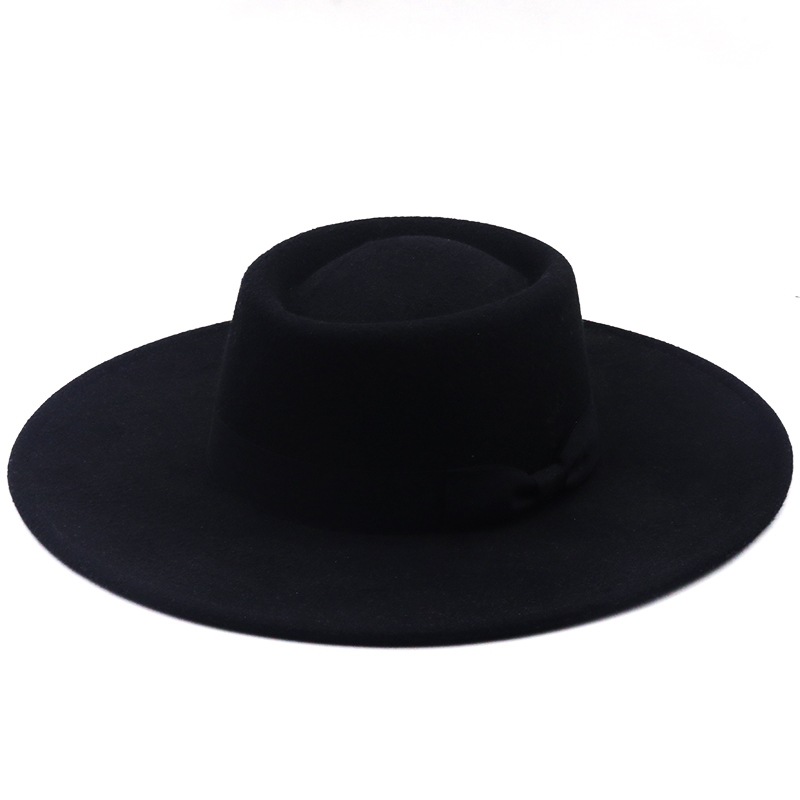 Fashion Big Brim Concave Top Woolen Cloth Hat display picture 1