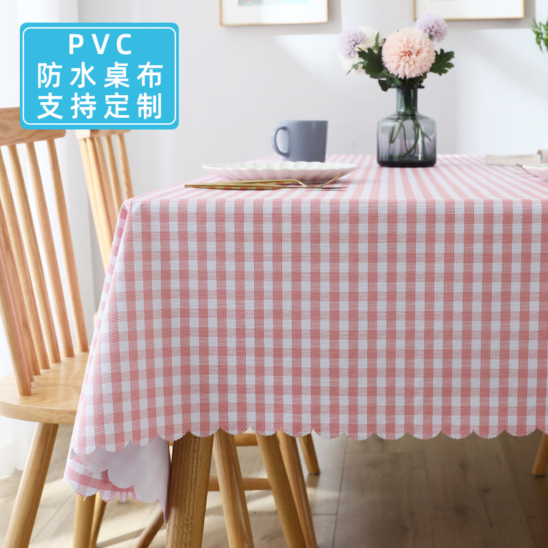现货格子pvc桌布防水防油免洗美化装饰民宿酒店餐厅野营餐桌垫布