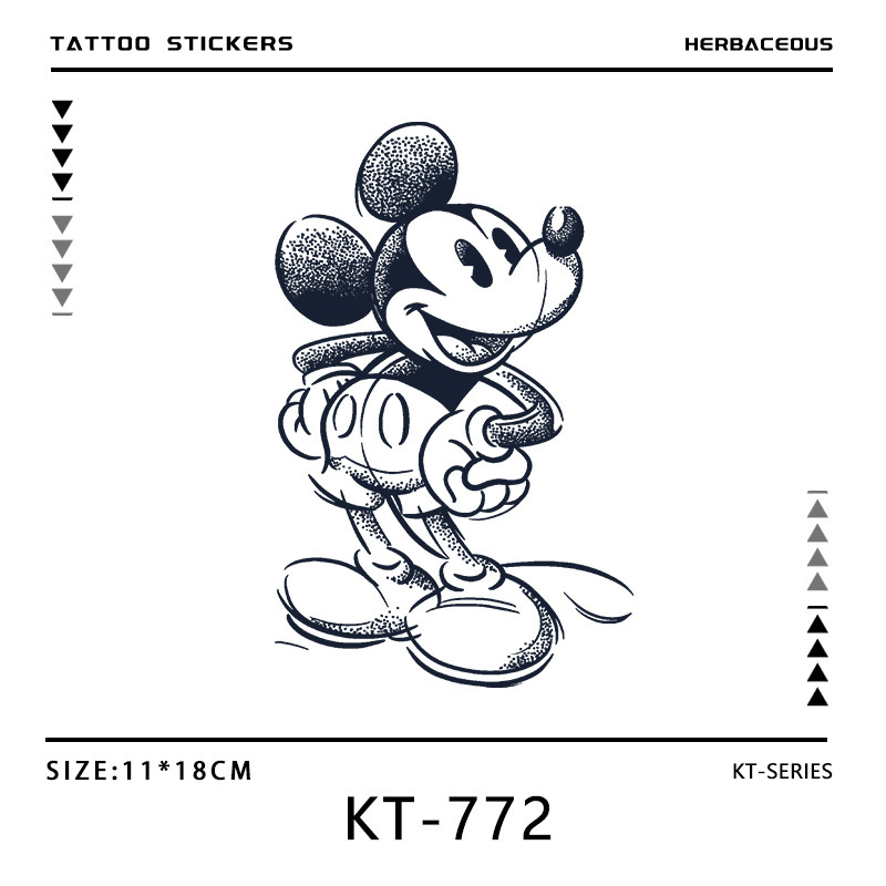 Mickey Mouse Herbal Tattoo Stickers Waterproof for Women, Leg and Arm Semi-Permanent Flower Arm Tattoo, Lasts Two Weeks, Ins Style Mickey Mouse Herbal Tattoo Stickers Waterproof for Women, Leg and Arm Semi-Permanent Flower Arm Tattoo, Lasts Two Weeks, Ins Style