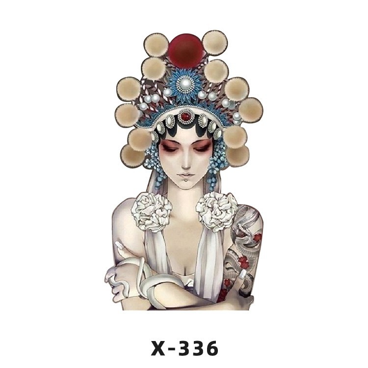 Arco de flor pequeña pegatinas de tatuaje fresco 3D dibujos animados transfronterizo Henna rosa impermeable texto en inglés pegatinas de tatuaje