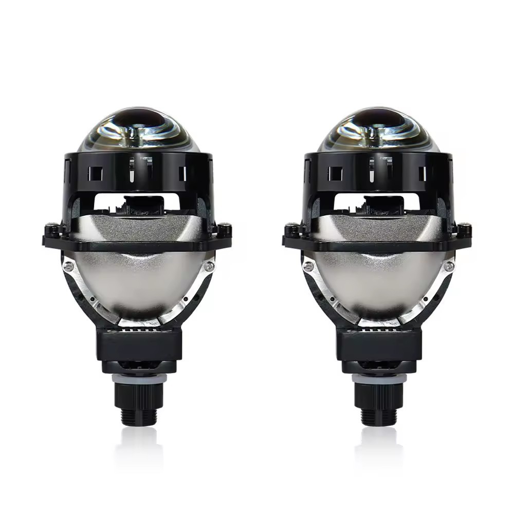 Venta caliente PL4 vidrio azul LED lente bifocal lente láser actualización de faros de coche inteligente apertura rápida súper brillante