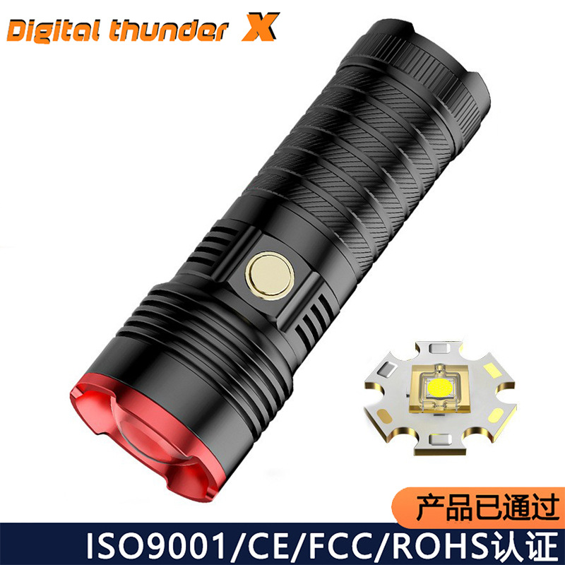 Linterna láser blanco táctico fuerte luz al aire libre de carga Super brillante patrulla Casa de emergencia linterna luz de trabajo tiro largo