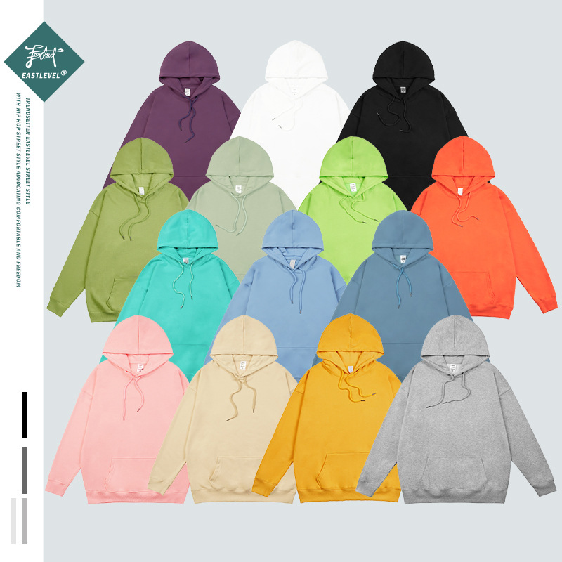 Autumn New Solid Color Hooded Sweater Men's And Women's Tide Brand Oversize Loose Large Size Off-shoulder Couple All-match Hoodie