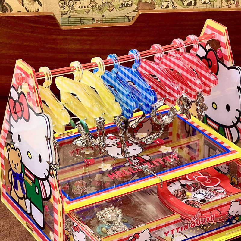 小红书同款hellokitty亚克力收纳盒kt猫首饰盒卡通桌面装饰摆件盒|undefined