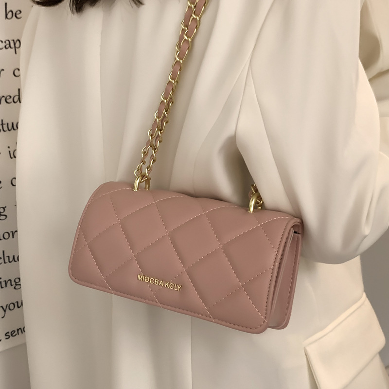Rhomboid Small Bag 2022 New Fashionable High-end All-match Fashionable Chain Bag Women's ins Niche Shoulder Crossbody Bag