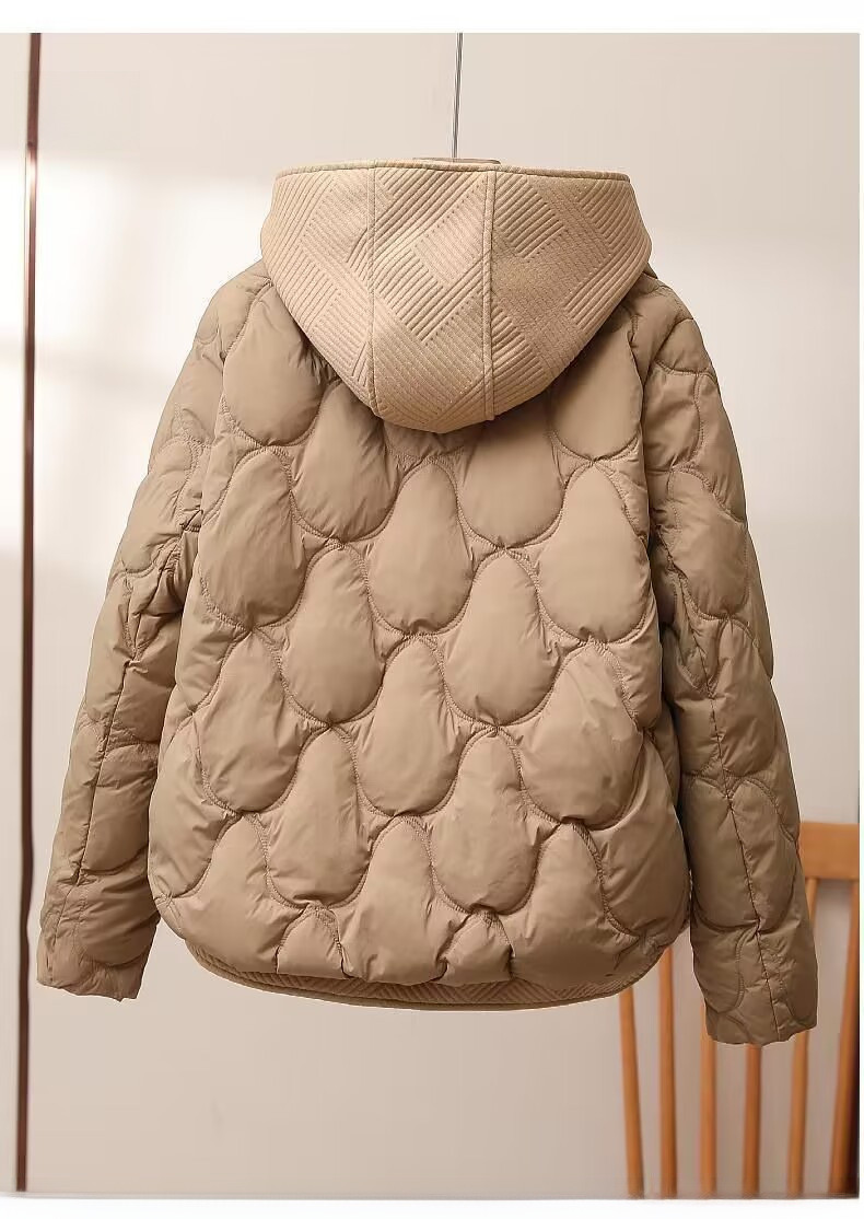 Abrigos de invierno con capucha de punto de dos piezas Ropa de algodón Ropa de invierno para mujer Nueva chaqueta de abrigo gruesa de pan coreano Maillard corto_voghion.com