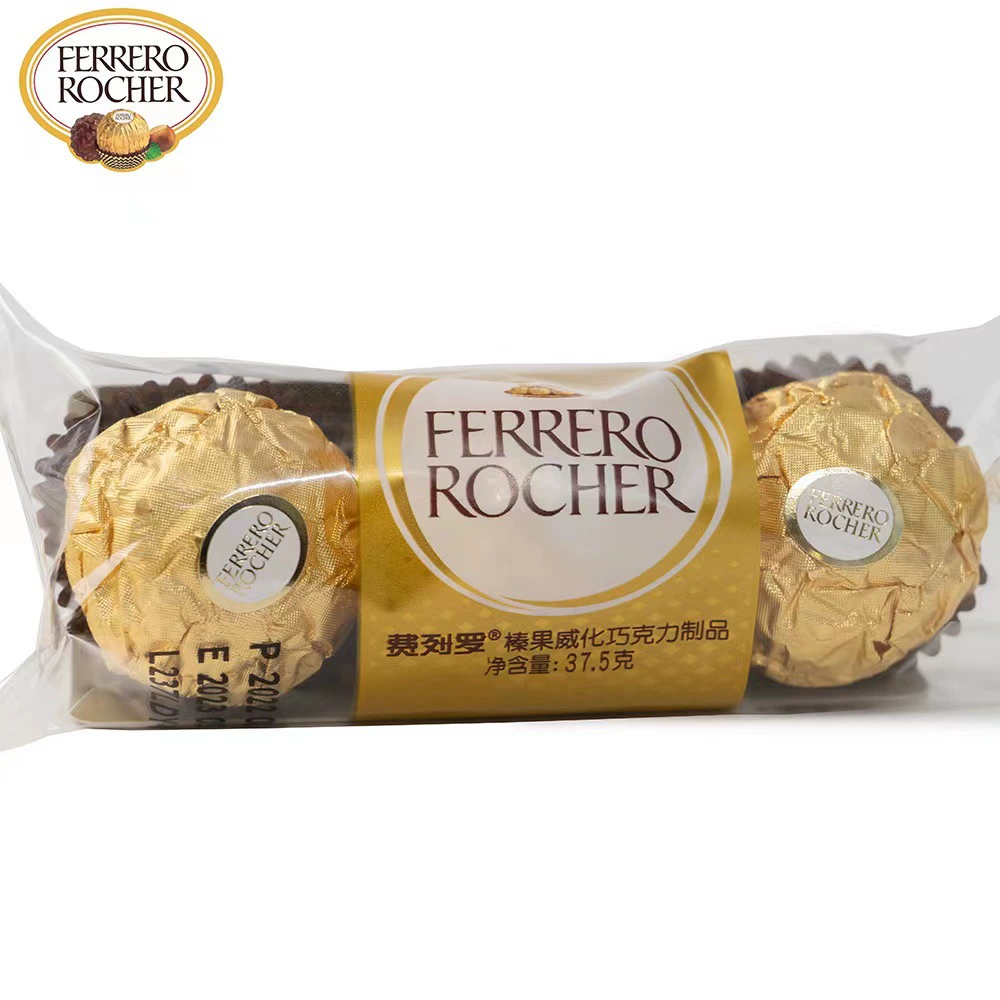 Шоколадные конфеты Ferrero Rocher T3 с ореховым начинкой, набор из 3 штук, подарочные сувениры, свадебные сладости, оптом