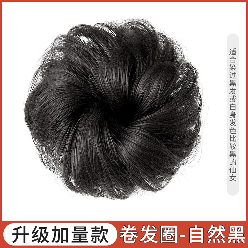 巻き毛ヘアバンド、ボールヘッドウィッグ、女性用ナチュラルふわふわヘアバンド、偽毛防止、怠惰なヘアスタイル、古代スタイルのヘアバンド|undefined
