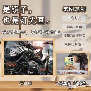 Can DIY Light and Night Love Xiao Yi War Damage Charlie Sue Mirror Lighting Painting Bedroom Bedside Living Room Luminous Table Lamp