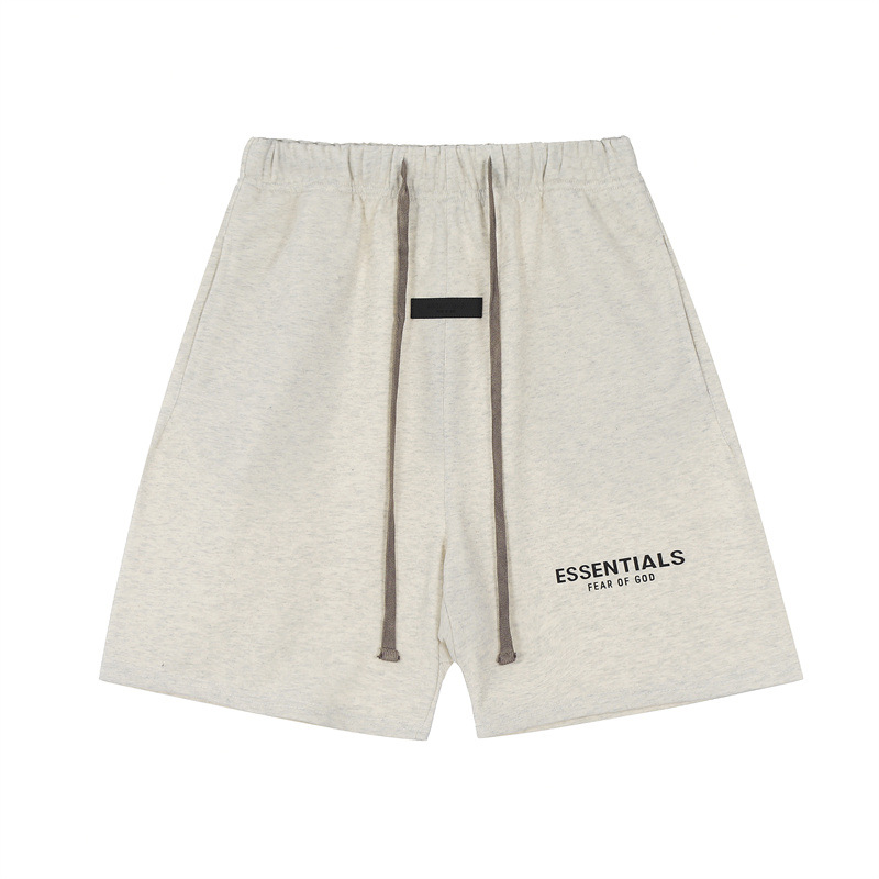 FOG ESSENTIALS multilíneas estereoscópicas letras de silicona camiseta de manga corta callejera casual pantalones cortos deportivos