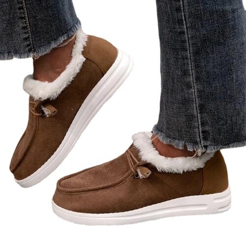 Women's Winter Thick Sole Snow Boots with Fleece Lining, Thick Plush Warm Waterproof Boot for Large Size