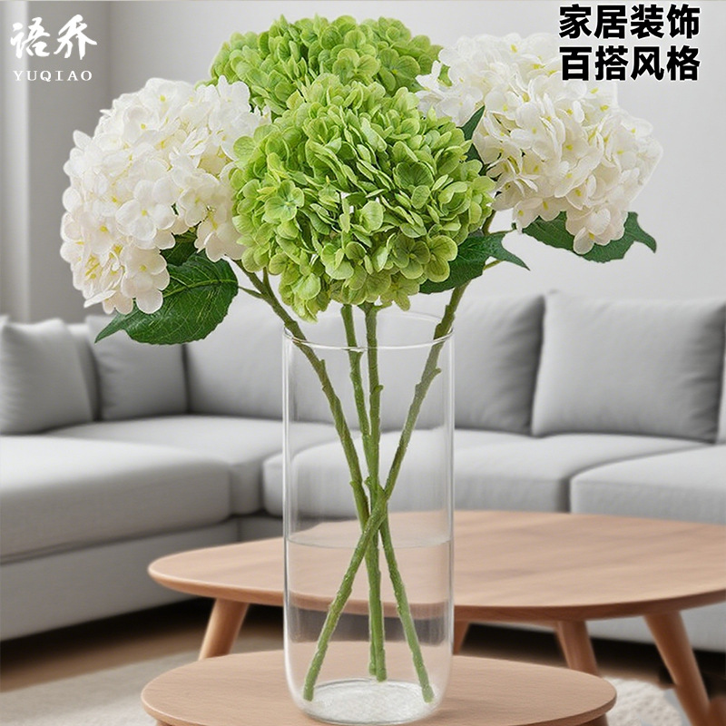 Hydrangea Artificial Flower Scene Arrangement, Realistic Touch, Moisturizing Hydrangea Artificial Bouquet, 90 Pieces, Hydrangea Fake Flowers for Wedding Decoration