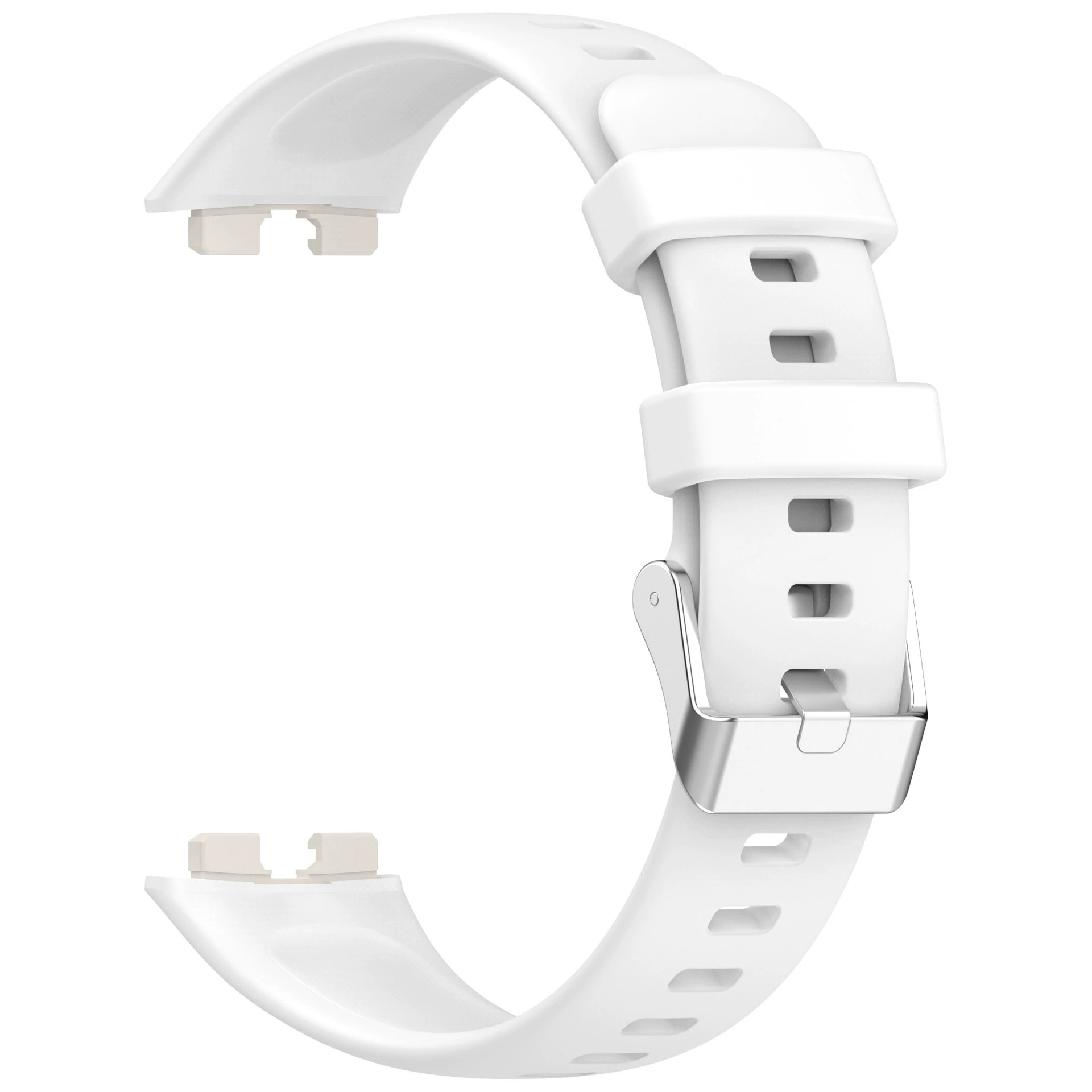 Складной браслет для HUAWEI Band 10 из нержавеющей стали с серебряной застежкой и гибкой резиновой лентой