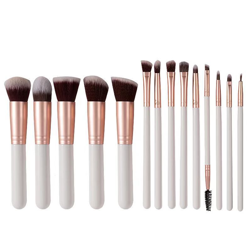 Amazon popular amazon14 cepillos de maquillaje traje de polvo suelto cepillo de Fundación cepillo de pelo suave Cangzhou en stock al por mayor