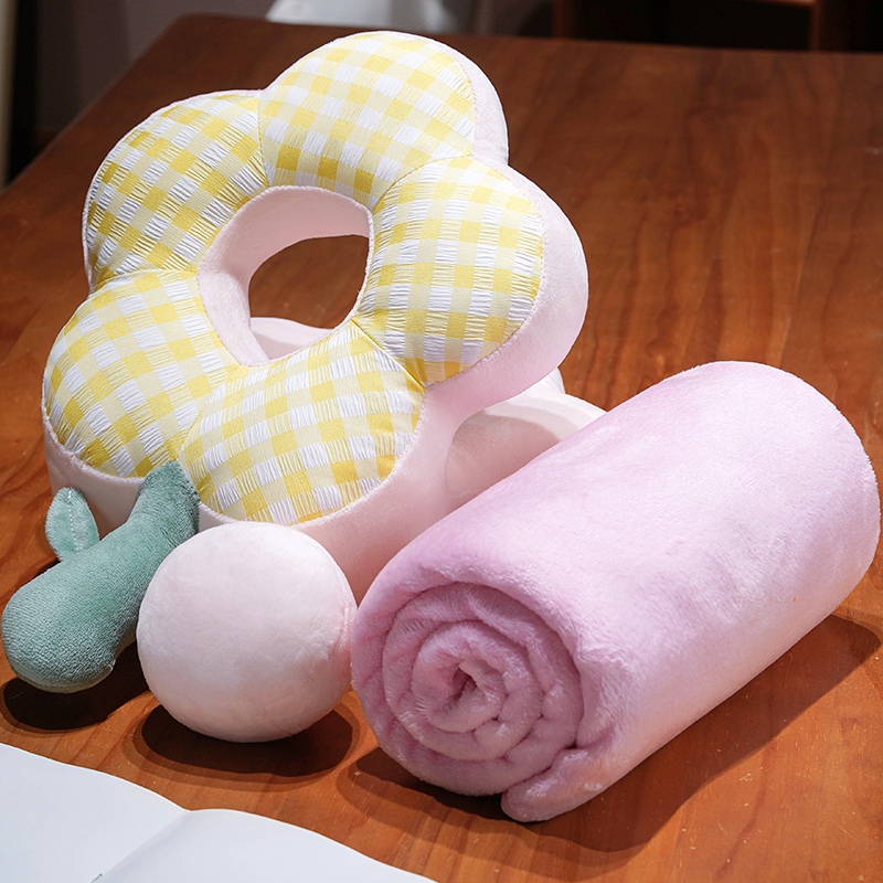 Almohada para Siesta con Forma de Flor de Peluche para Oficina y Escuela image 11