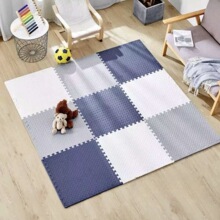 绿之源 地垫儿童卧室拼接宝宝防滑爬行垫30*30CM9片 加厚脚垫泡沫
