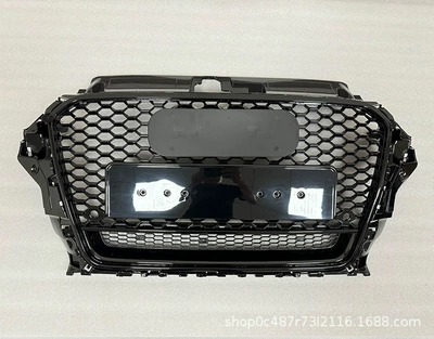 Suitable for Audi A3 Grille Modification to Rs3 Old Model A38V Front Bumper Grille 13141516 Honeycomb Grille Cover (Zhongwang) - rs3-center-netblack-frame-black-label
