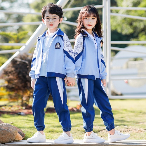 School uniform set summer clothes kindergarten uniform spring and autumn set college style class uniform children's sportswear four-piece set
