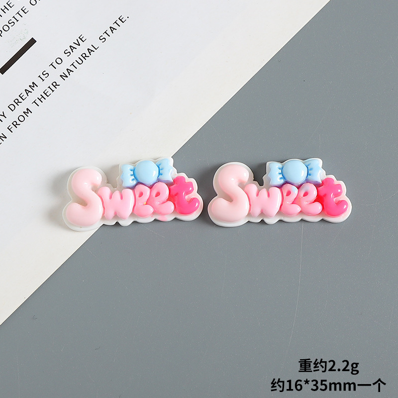 漫画グラデーションSweetアルファベット樹脂アクセサリーdiy手作りクリームゴム携帯ケースヘアクリップアクセサリーステッカー材料|undefined