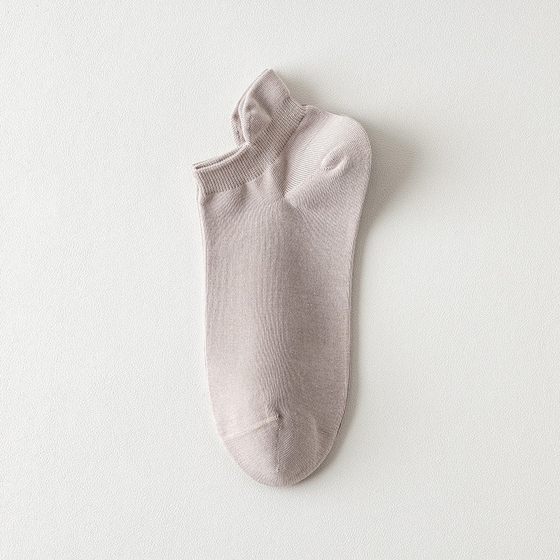 Calcetines de barco de algodón de color sólido calcetines de mujer 100 calcetines de algodón anti-boleta primavera y verano absorción de sudor transpirable sin hueso calcetines de algodón invisibles