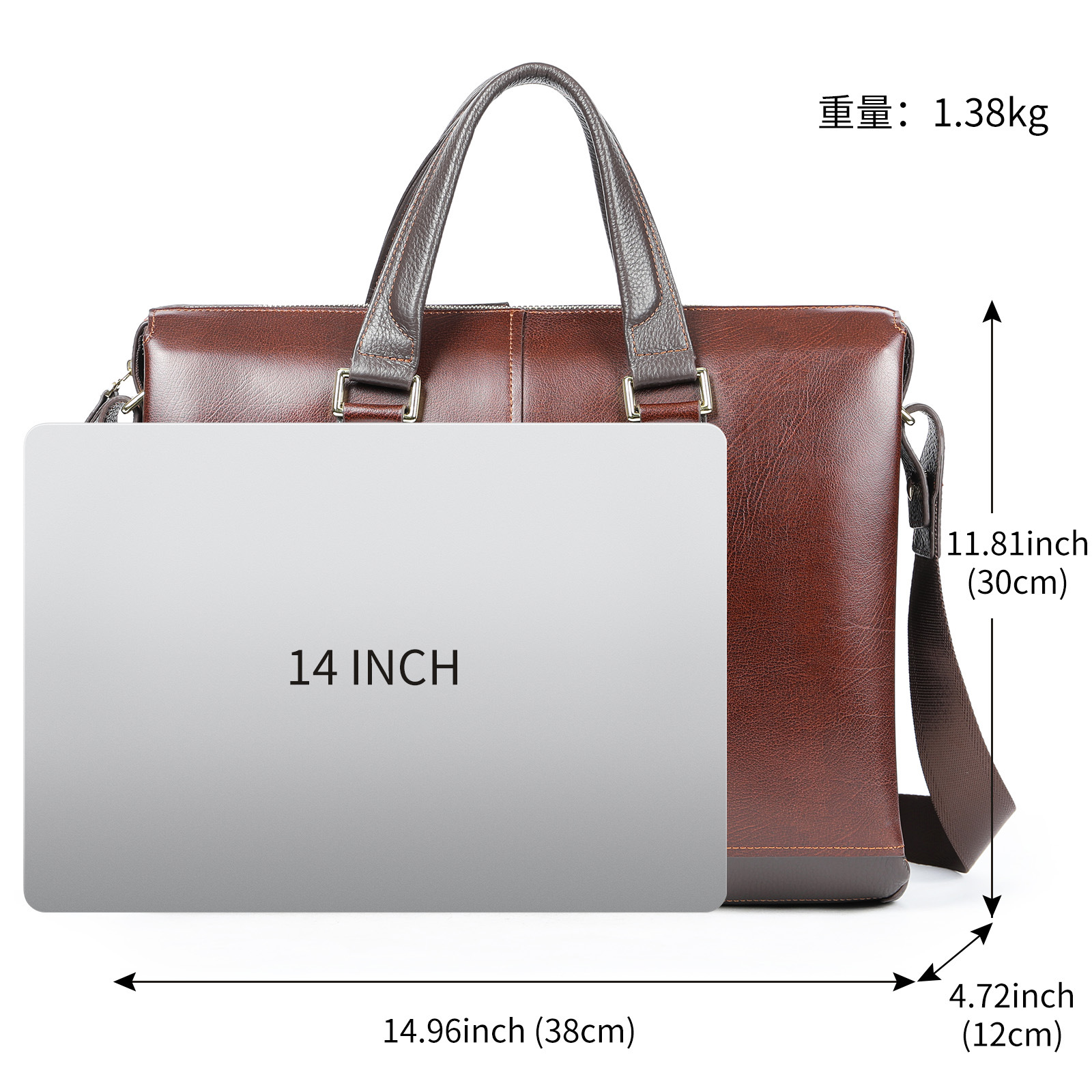 Leather one-shoulder bag