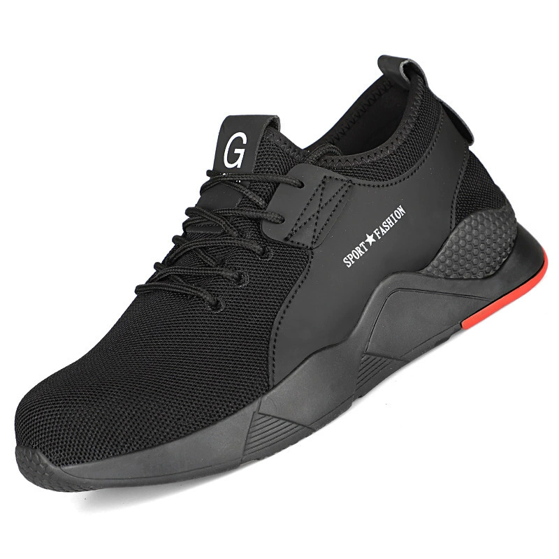 Трансграничная оптовая обувь для охраны труда Мужской стальной носок Противоударная дышащая тканая защитная обувь с защитой от проколов Противоскользящая износостойкая Рабочая обувь