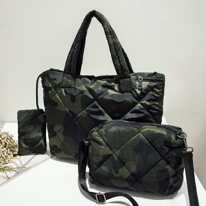 2024 New Fashion Korean Edition Space Cotton Women's Nylon Fabric Ultra Light Crossbody One Shoulder Tote Mother and_voghion.com