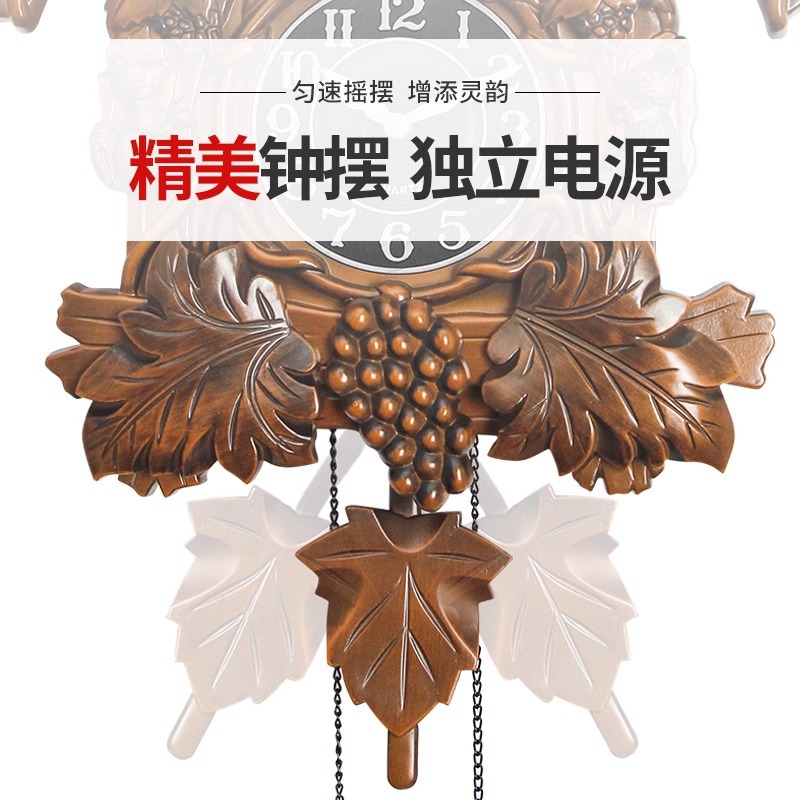 ヨーロッパのレトロな鹿の頭の掛け時計の客間の高級感の装飾の鐘の布谷の鳥は全体の時を点検します。