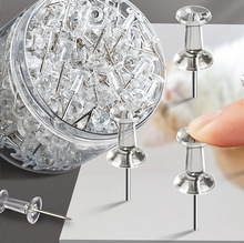 透明工字钉500枚装透明大头塑料按钉工字软木板美工钉子塑料图钉