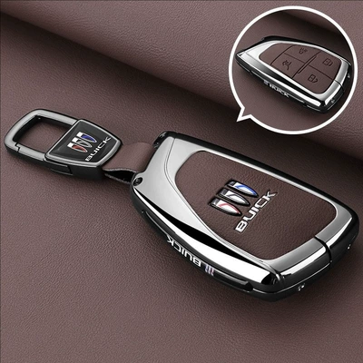 Suitable for Buick Envision Static Rod/Key Bag - smart-4-button-brown-leather-car-logo-buckle