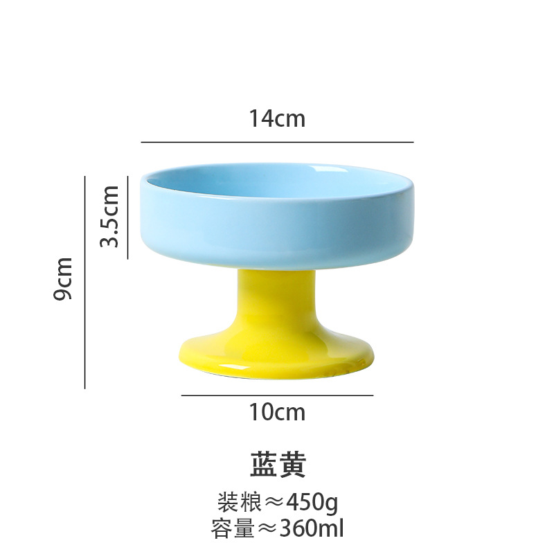 Tacos de cerámica para mascotas de patas altas para gatos, tacos para perros de alto valor de protección de la columna cervical, tacos de comida para gatos de gran calibre, tacos de arroz para gatos macarrones