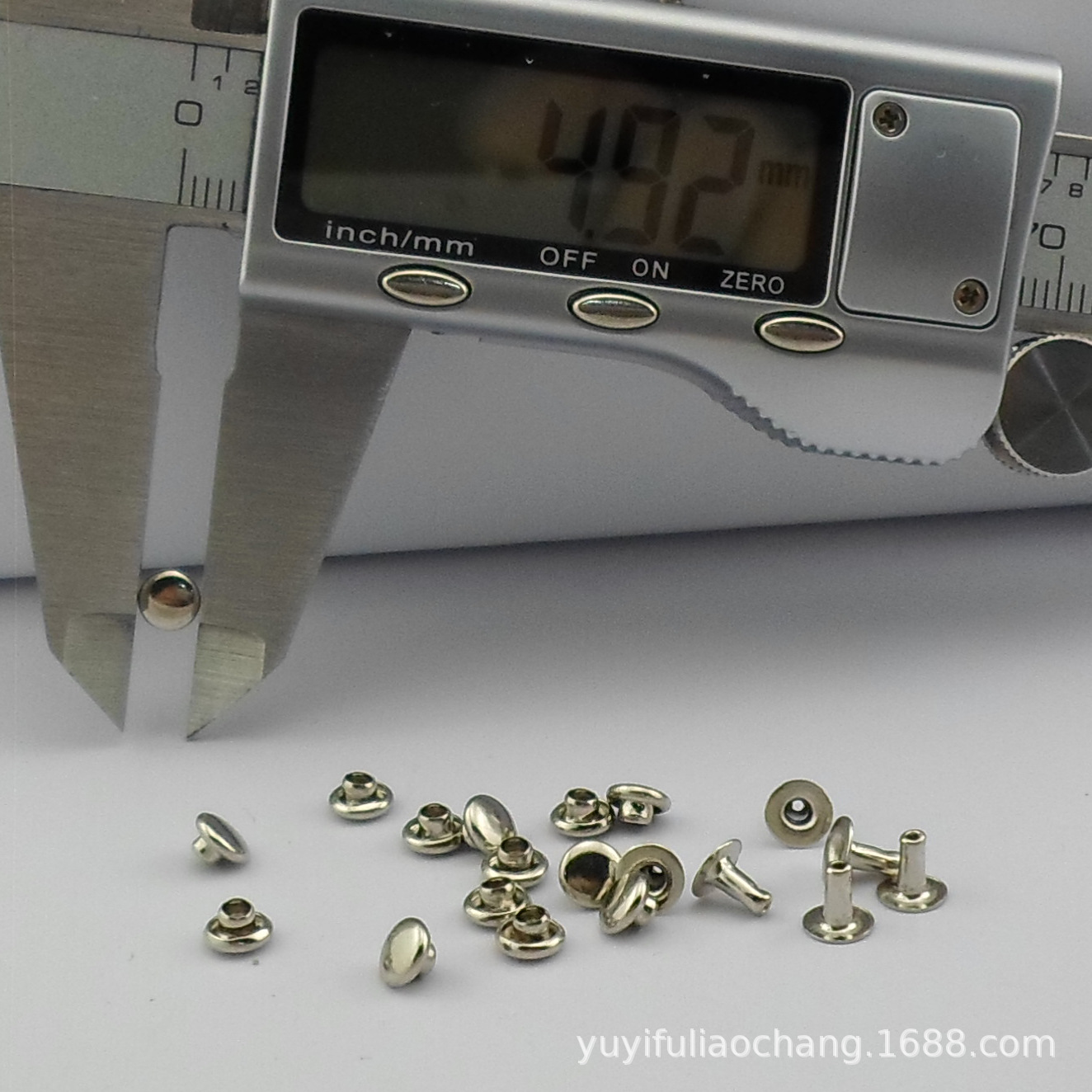 （全铜）5MM圆形平面撞钉  包包皮带单面窝钉 圆形平顶光面全铜铆