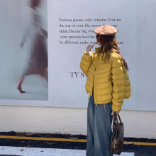 新款90鸭绒排骨轻薄羽绒服外套秋冬短款宽松韩系爆款休闲简约立领