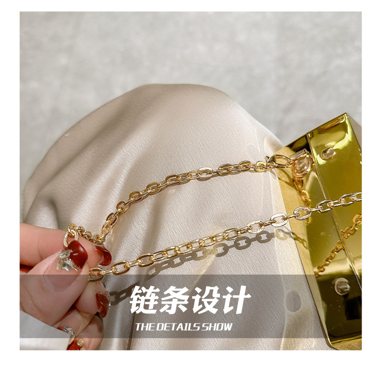 2025 New acrylic bag, square box bag, single-shoulder crossbody chain, women's makeup bag, fashionable cross-border clutch undefined