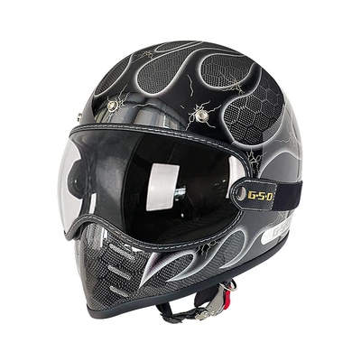 Motosiklet kaskı (dəbilqə) — Motorcycle Helmet Full-Face Electric Motorcycle Helmet - dragon-pattern-silver-flame-transparent-mirror-m55-56