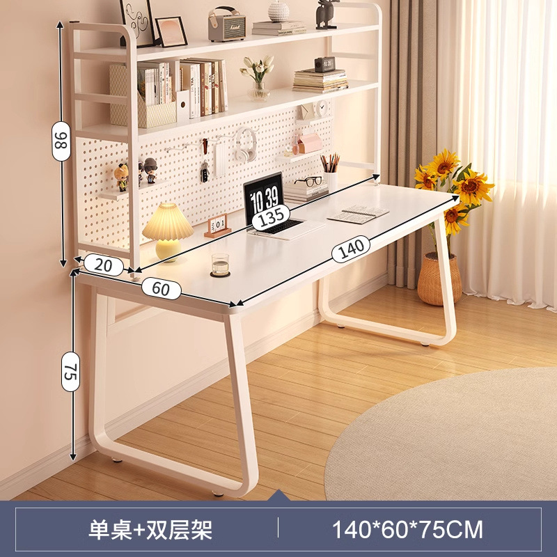 [두꺼운 싱글테이블 + 2단 수납선반] 140cm