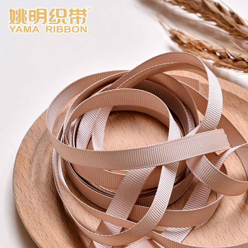 Cinta acanalada de color sólido de 0.9CM, pinza para el pelo, accesorio para el cabello, accesorios para prendas de vestir, serie color champán en stock, cinta acanalada de 3 puntos Yao Ming.