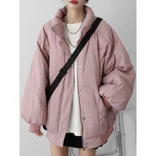 特价 廓形立领羽绒服女冬季2025新款宽松纯色灯笼袖羽绒面包服